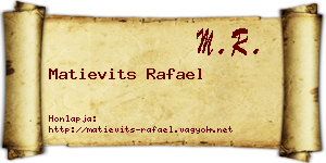 Matievits Rafael névjegykártya